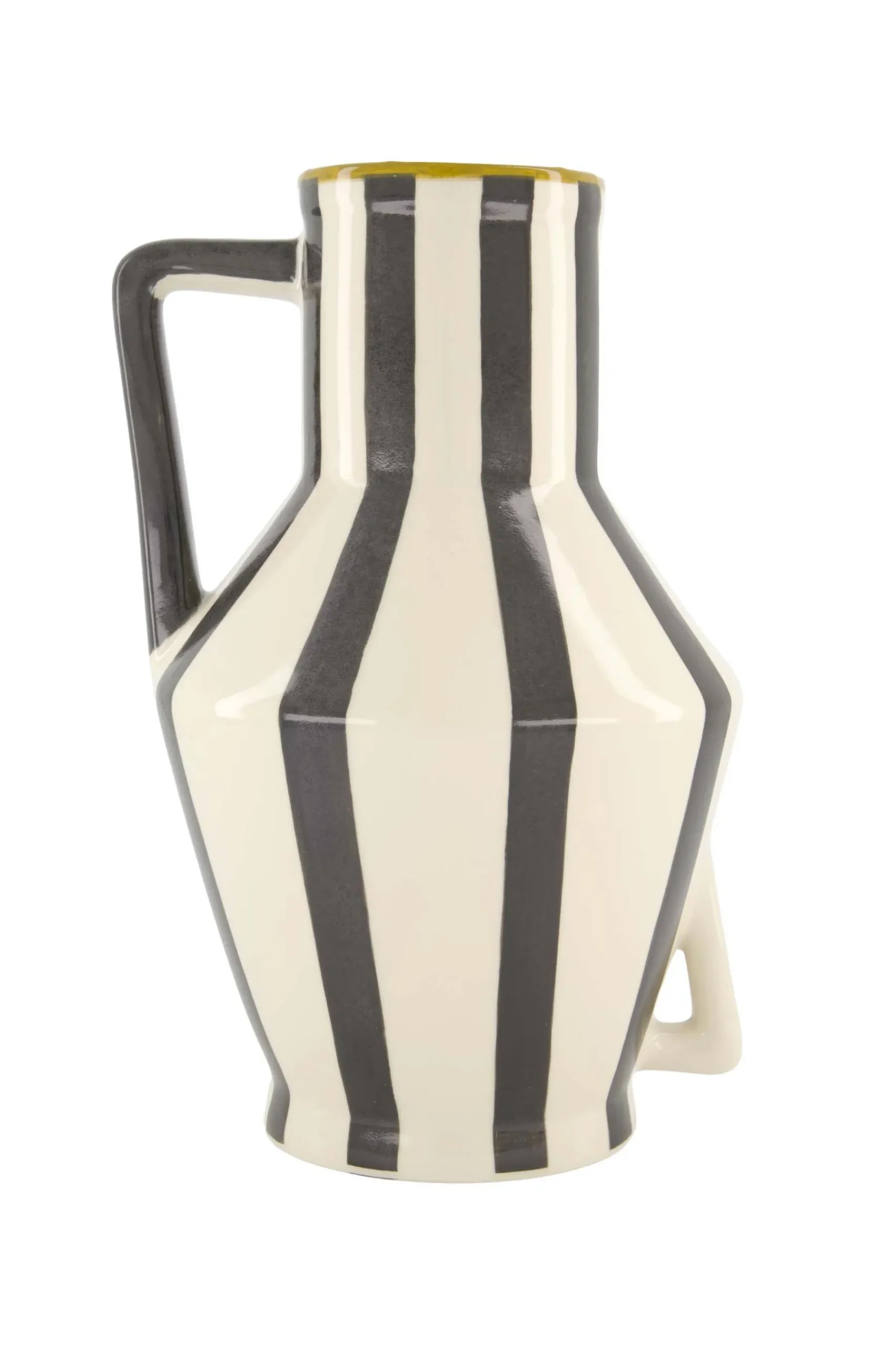 New x Return to Sender vaas gestreept M zand/off black Vazen & Potten