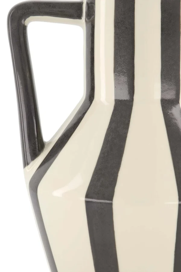 New x Return to Sender vaas gestreept M zand/off black Vazen & Potten