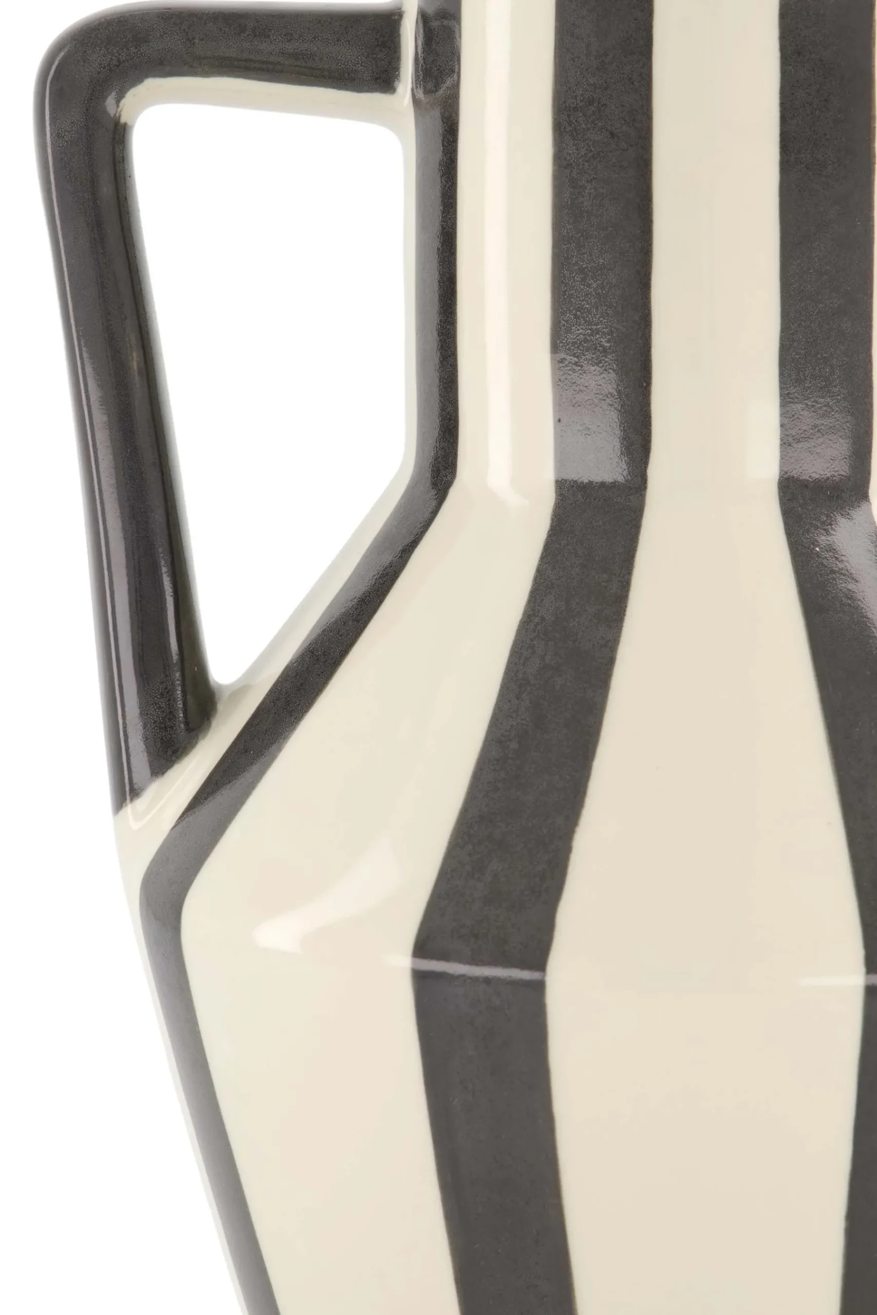 New x Return to Sender vaas gestreept M zand/off black Vazen & Potten